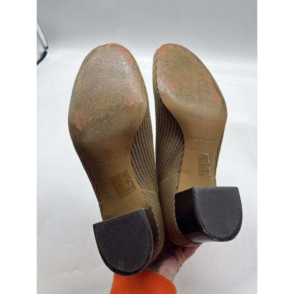 Everlane Khaki Day Glove Ribbed Knit Pull On Ankle Booties Women’s Size 7 - Picture 9 of 9